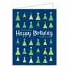 Roseannebeck Greeting Card - Sending Happy Birthday Wishes Green Party Hats Stationery