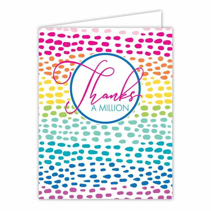 Roseannebeck Greeting Card - Thanks A Million Rainbow Dots Stationery