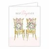 Roseannebeck Greeting Card - Best Day Ever Handpainted Mr And Mrs Chairs