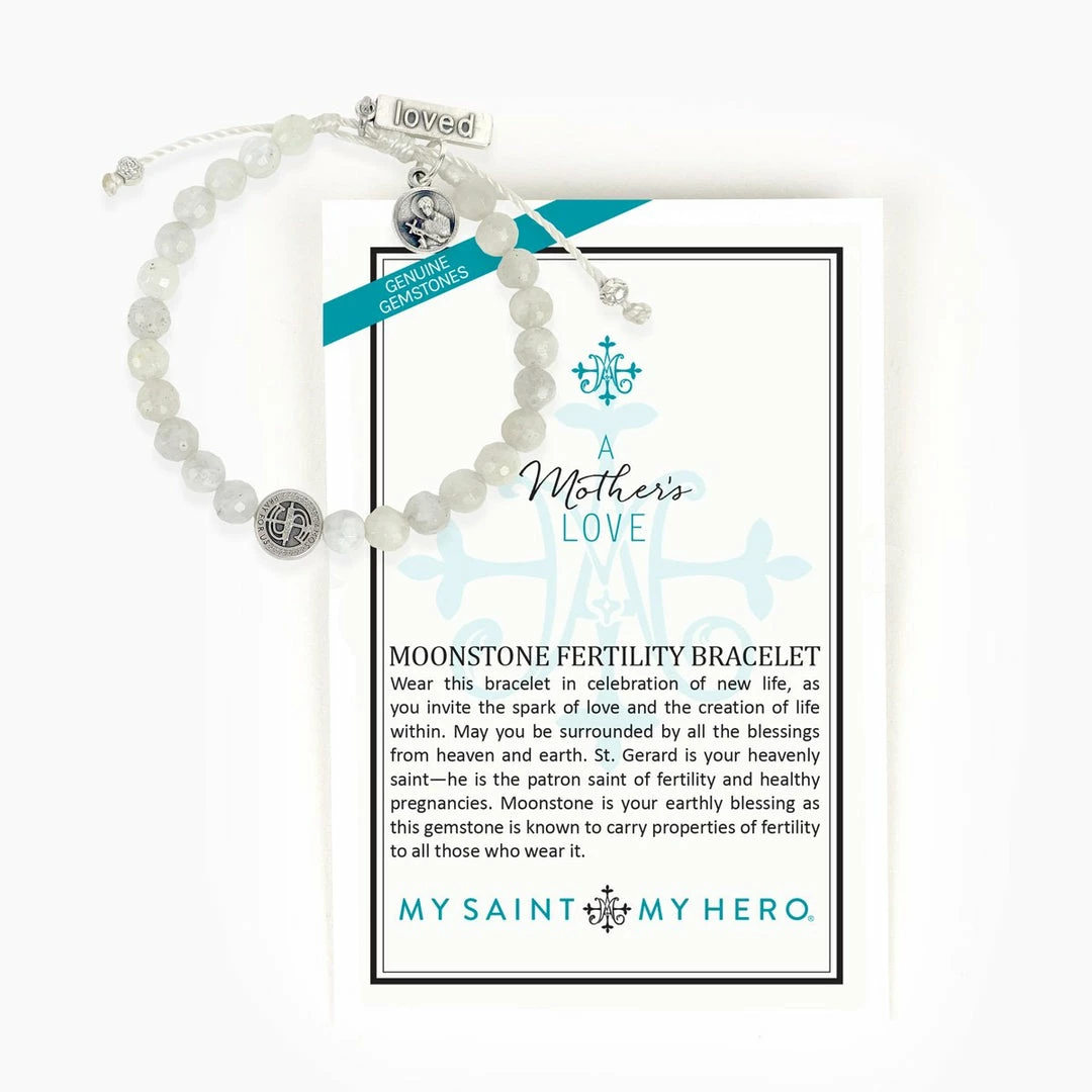 My Saint My Hero A Mother's Love Moonstone Fertility Bracelet Jewelry