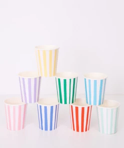 Meri Meri Gifts Mixed Stripe Cups