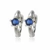 CAI Jewelry Silver Blue Single Stone Huggies
