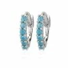 CAI Jewelry Silver Turquoise Half Round Stone Huggies