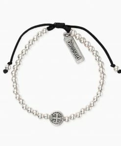 My Saint My Hero Jewelry Mantra Of Love Benedictine Bracelet - Silver