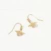 Spartina Jewelry Delicate Sparkly Bee Drop Earrings Crystal Gold
