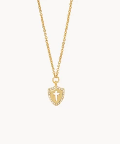 Spartina Sea La Vie - 18" Faith Over Fear/Cross Shield Jewelry