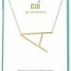 CAI Gold Medium Sideways Initial Necklace Jewelry