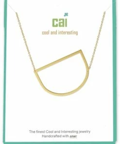 CAI Gold Medium Sideways Initial Necklace Jewelry