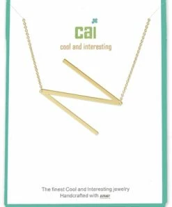 CAI Gold Medium Sideways Initial Necklace Jewelry