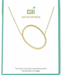 CAI Gold Medium Sideways Initial Necklace Jewelry