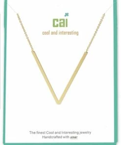 CAI Gold Medium Sideways Initial Necklace Jewelry