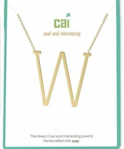 CAI Gold Medium Sideways Initial Necklace Jewelry