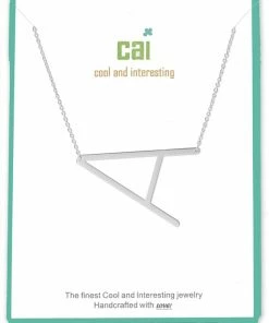 CAI Jewelry Silver Medium Sideways Initial Necklace