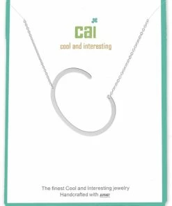 CAI Jewelry Silver Medium Sideways Initial Necklace