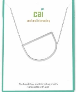 CAI Jewelry Silver Medium Sideways Initial Necklace