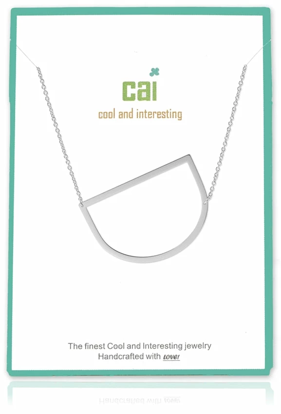 CAI Jewelry Silver Medium Sideways Initial Necklace