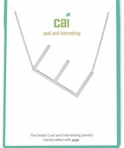 CAI Jewelry Silver Medium Sideways Initial Necklace