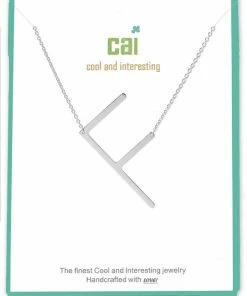 CAI Jewelry Silver Medium Sideways Initial Necklace