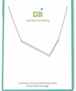 CAI Jewelry Silver Medium Sideways Initial Necklace