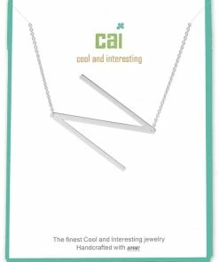 CAI Jewelry Silver Medium Sideways Initial Necklace