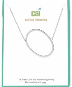 CAI Jewelry Silver Medium Sideways Initial Necklace