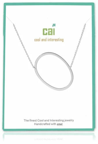 CAI Jewelry Silver Medium Sideways Initial Necklace