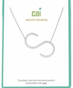 CAI Jewelry Silver Medium Sideways Initial Necklace