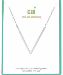 CAI Jewelry Silver Medium Sideways Initial Necklace