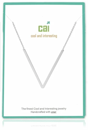 CAI Jewelry Silver Medium Sideways Initial Necklace