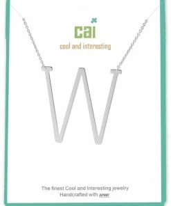 CAI Jewelry Silver Medium Sideways Initial Necklace