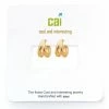 CAI Gold Plain Smooth Split Huggie Earrings