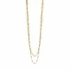 CAI Gold Turquoise Enamel Bead Chain-Link Layering Necklace Set Jewelry