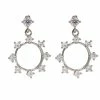 CAI Silver Circle Of Sparkling Delicate Sparkling Earrings
