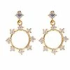CAI Gold Circle Of Sparkling Delicate Sparkling Earrings