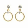 CAI Gold Halo Delicate Sparkling Earrings
