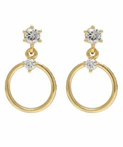 CAI Gold Halo Delicate Sparkling Earrings