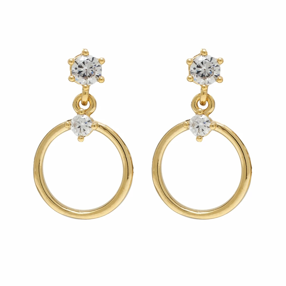 CAI Gold Halo Delicate Sparkling Earrings
