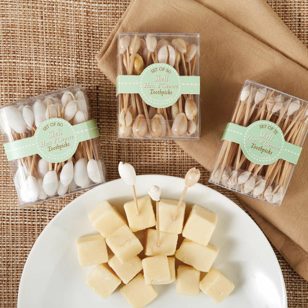 Two's Company Seashell Hors D'Oeuvre Picks In Gift Box Tabletop