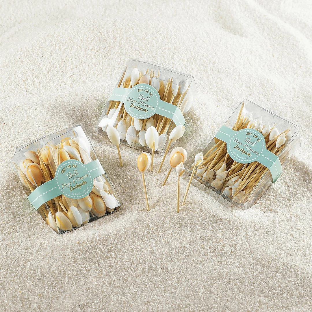 Two's Company Seashell Hors D'Oeuvre Picks In Gift Box Tabletop