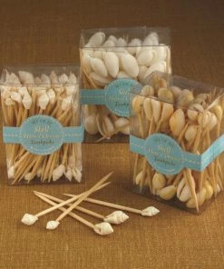 Two's Company Seashell Hors D'Oeuvre Picks In Gift Box Tabletop