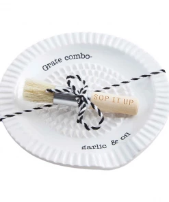 Mud Pie Garlic Grater Dish Set Tabletop
