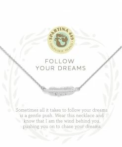 Spartina Sea La Vie Necklace 18" Follow Your Dreams/Feather SIL
