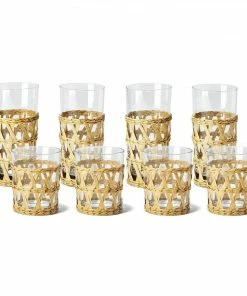 Two's Company Gifts Hand-Woven Lattice Drinking Glass