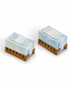 Two's Company Suminagashi Scented Soap Bar On Bamboo Tray Gifts