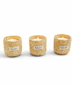 Two's Company Gifts Straw Lidded Basket Candle - Lilac & Grapefruit