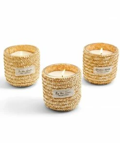 Two's Company Gifts Straw Lidded Basket Candle - Lilac & Grapefruit