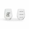 Two's Company Gifts Stemless Wine Glass - Off The Clock
