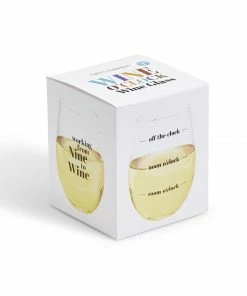 Two's Company Gifts Stemless Wine Glass - Off The Clock