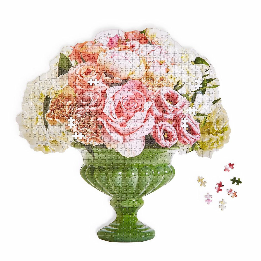 Two's Company Floral Arrangement Shape 500+ Pc Jigsaw Puzzle - Paper