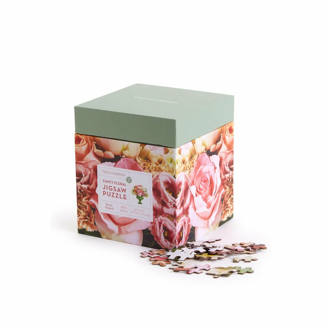 Two's Company Floral Arrangement Shape 500+ Pc Jigsaw Puzzle - Paper